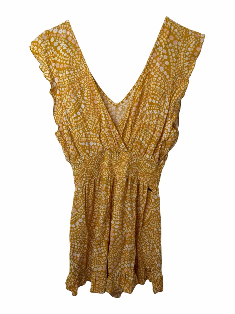 O’Neill Yellow Floral V-Neck Summer Sleeveless Shorts Romper